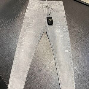 Men's Casual Light Blue Jeans Special Pattern